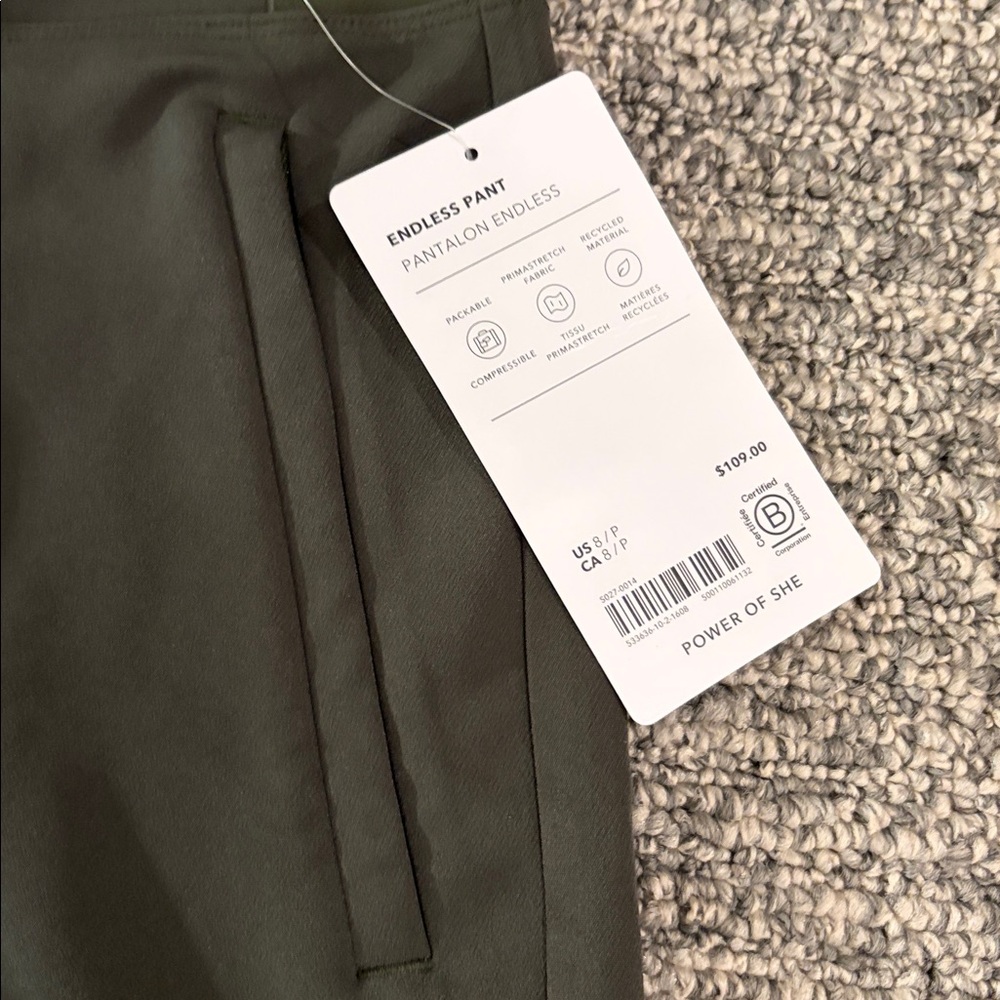 NWT Athleta Petite Olive Green Endless Pant Sz 8P - Picture 5 of 11